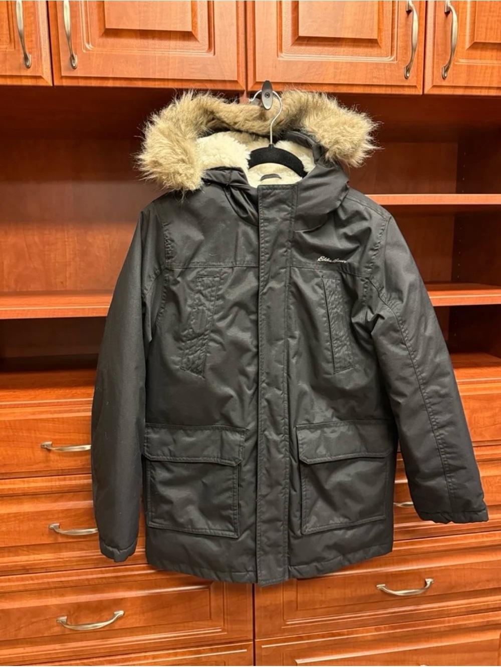 Girls Size Medium 10/12 Black Eddie Bauer Coat